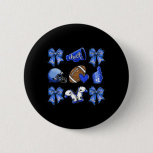 Macaron Rond 5 Cm Mignonne Maman de Foot Américain Bleu Drôle Femmes