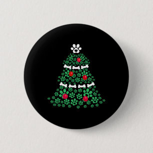 Macaron Rond 5 Cm Mignonne Noël Chien Paw Arbre de Noël Chiot Amateu