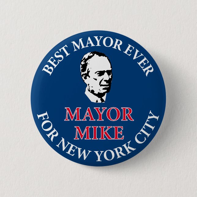Macaron Rond 5 Cm Mike Bloomberg pour le maire (Devant)