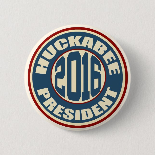 Macaron Rond 5 Cm Mike Huckabee pour le président en 2016 (Devant)