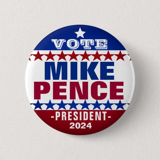 Macaron Rond 5 Cm Mike Pence pour le Bouton Campagne Président 2024 (Devant)