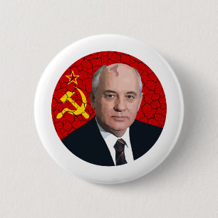 Macaron Rond 5 Cm Mikhail Gorbachev Button