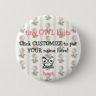 Macaron Rond 5 Cm Milieu de TKCD "que votre nom ici" se boutonnent