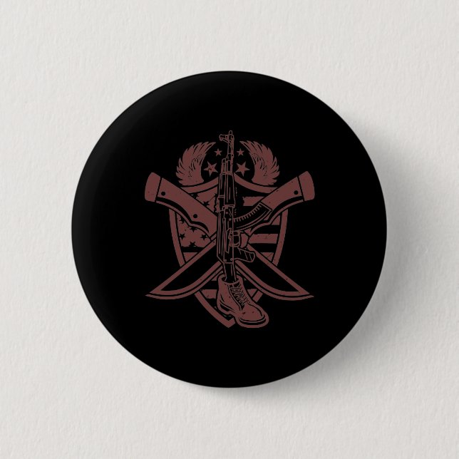 Macaron Rond 5 Cm Militaire (Devant)