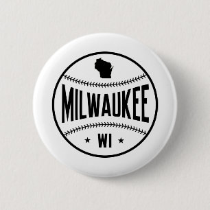 Macaron Rond 5 Cm Milwaukee Baseball