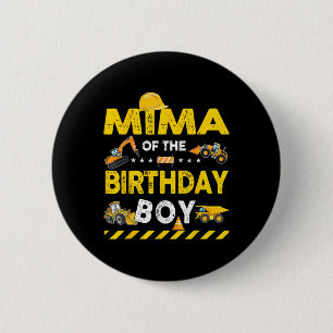 Macaron Rond 5 Cm Mima De L'Anniversaire Boy Construction Ouvrier Na