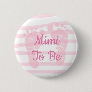 Macaron Rond 5 Cm Mimi à être bouton rose de baby shower de fille