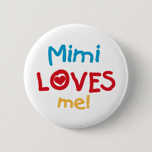 Macaron Rond 5 Cm Mimi aime mes t-shirts et cadeaux