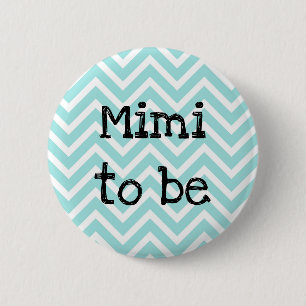 Macaron Rond 5 Cm Mimi sera turquoise Baby shower Chevron