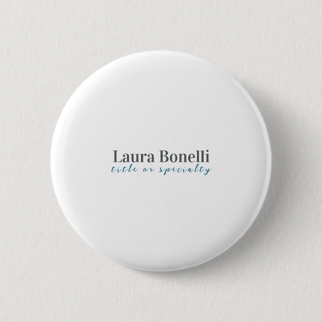 Macaron Rond 5 Cm Minimalist Professional Modern Plain Name Title (Devant)