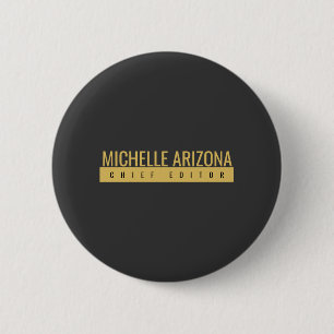 Macaron Rond 5 Cm Minimaliste Couleur Noir & Or Moderne Professionne