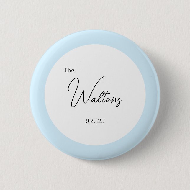 Macaron Rond 5 Cm Minimalistic Wedding Button (Devant)
