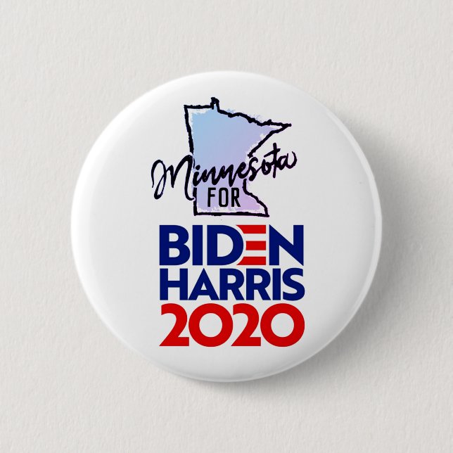 Macaron Rond 5 Cm Minnesota pour Biden Harris 2020 (Devant)