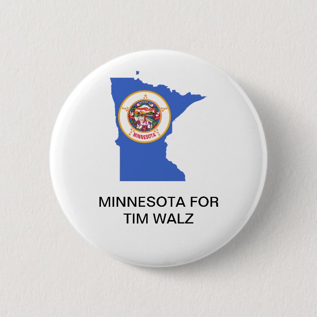 MACARON ROND 5 CM MINNESOTA POUR TIM WALZ GOVERNOR BUTTON (Devant)