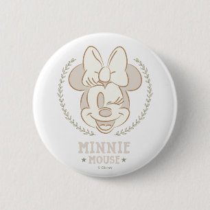 Macaron Rond 5 Cm Minnie Mouse Cheer Minimal Bébé Doodle