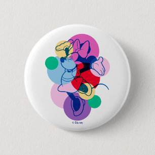 Macaron Rond 5 Cm Minnie Mouse colorée, Art Pop Moderne