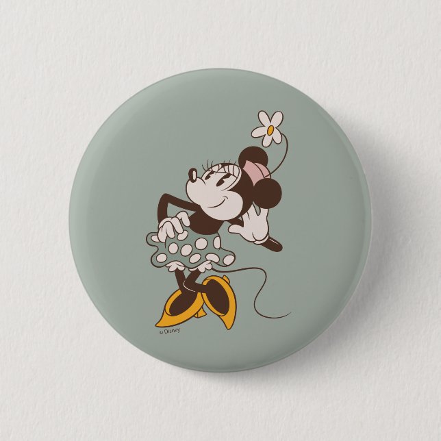 Macaron Rond 5 Cm Minnie Mouse | Minnie frappe un poteau (Devant)