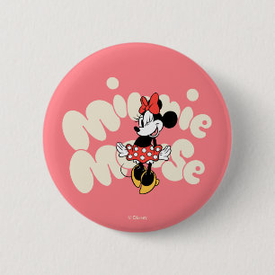 Macaron Rond 5 Cm Minnie Mouse Tourbillon à pois