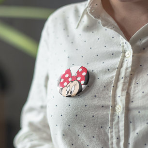 Macaron Rond 5 Cm Minnie Rouge   Gros Plan Mignon