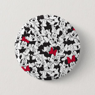 Macaron Rond 5 Cm Minnie rouge Motif nœud rouge