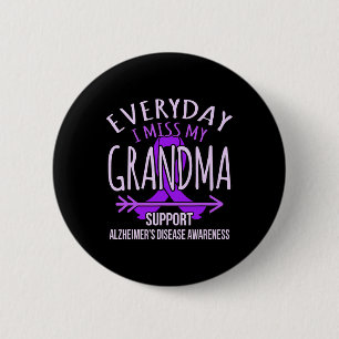 Macaron Rond 5 Cm Miss Ma grand-mère Alzheimer's Disease Awareness R