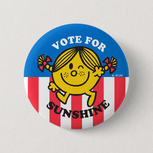 Macaron Rond 5 Cm Miss Sunshine "Votez pour Sunshine"