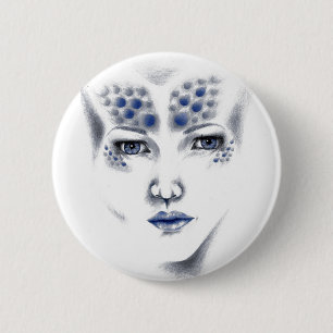 Macaron Rond 5 Cm Miss Univers Belle Alien Femme Art original