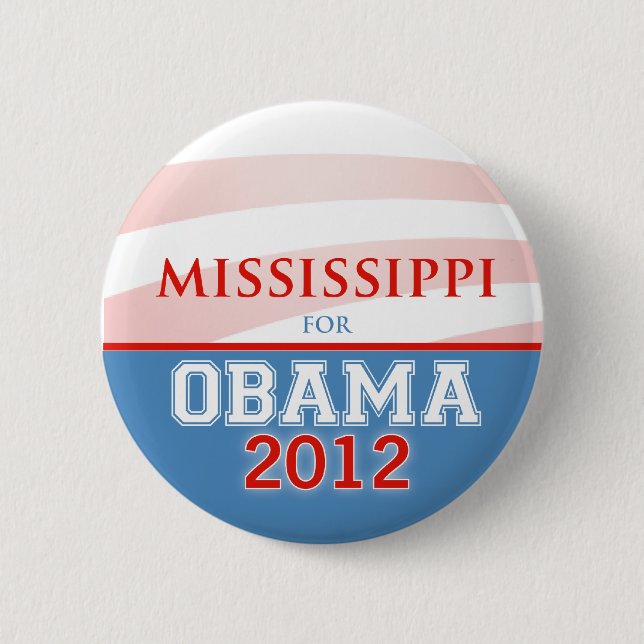 Macaron Rond 5 Cm MISSISSIPPI pour Obama 2012 (Devant)
