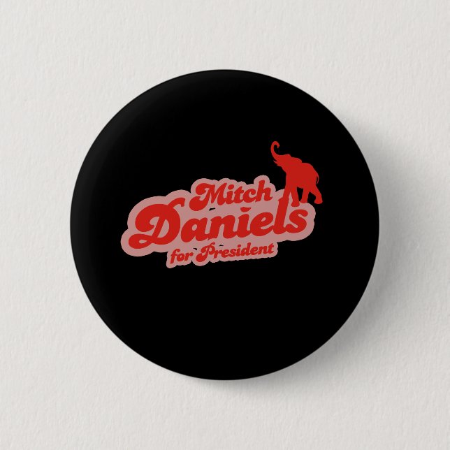 MACARON ROND 5 CM MITCH DANIELS POUR PRÉSIDENT GOP (Devant)