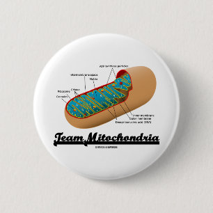 Macaron Rond 5 Cm Mitochondries d'équipe (humour de mitochondrie)