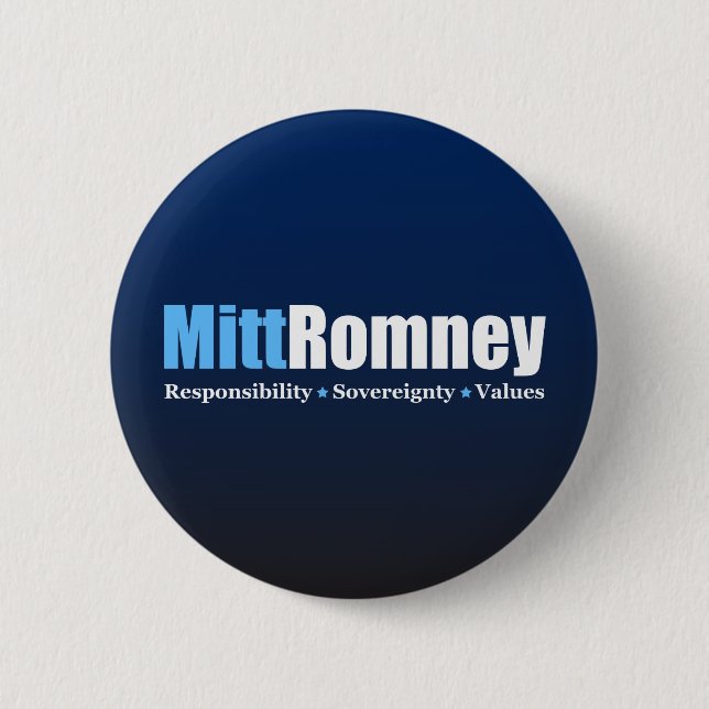 Macaron Rond 5 Cm Mitt Romney (Devant)