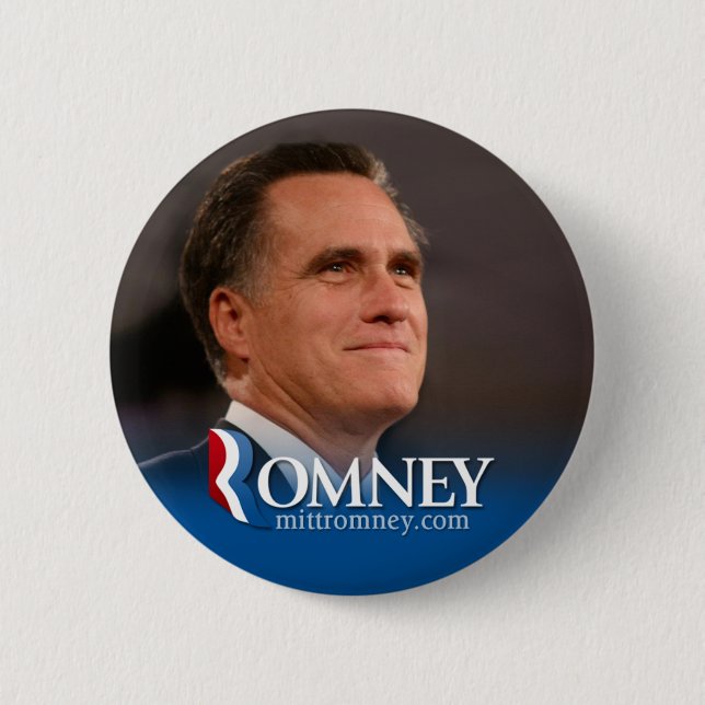 Macaron Rond 5 Cm Mitt Romney 2012 - photo pinback (Devant)