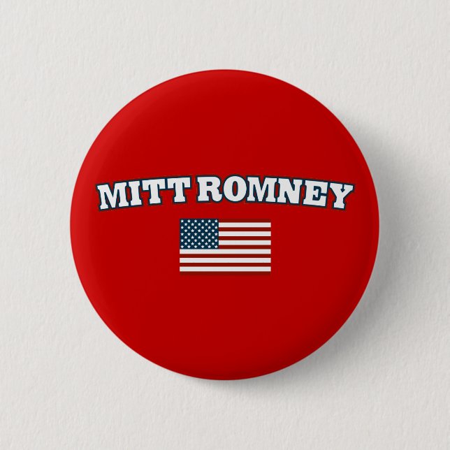 Macaron Rond 5 Cm Mitt Romney Amérique (Devant)