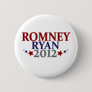 Macaron Rond 5 Cm Mitt Romney Paul Ryan 2012