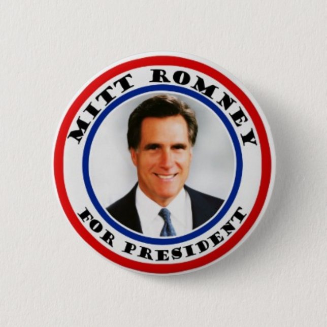 Macaron Rond 5 Cm Mitt Romney pour presiden le bouton (Devant)