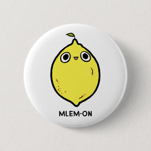 Macaron Rond 5 Cm Mlem on Funny Lemon Fruit Pun Bouton Pin