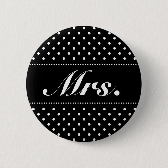 Macaron Rond 5 Cm Mme bouton de pinback pour la jeune mariée (Devant)
