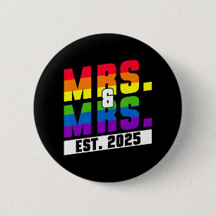 Macaron Rond 5 Cm Mmes. Et Mmes. Ét. 2025 - Mariage de la fierté gay