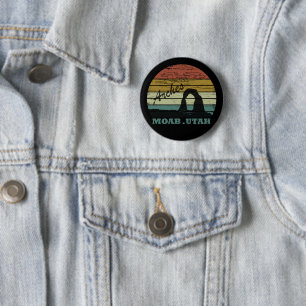 Macaron Rond 5 Cm Moab Utah coucher de soleil vintage Parc national 