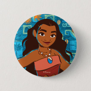 Macaron Rond 5 Cm Moana   Fille De La Mer