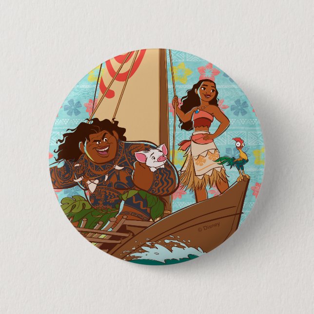 Macaron Rond 5 Cm Moana | Réglez votre propre parcours (Devant)