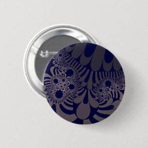 Macaron Rond 5 Cm Mod bleu et argent