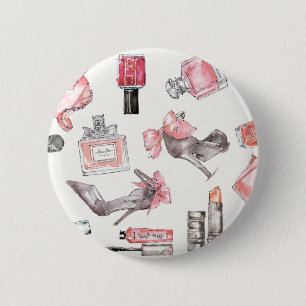 Macaron Rond 5 Cm Mode chic d'aquarelle des accents  