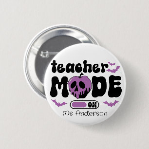Macaron Rond 5 Cm Mode enseignant Halloween personnalisé activé