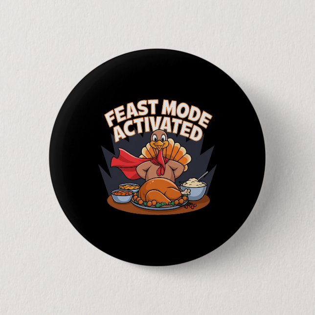Macaron Rond 5 Cm Mode fête Activé Turquie Thanksgiving Superhero (Devant)
