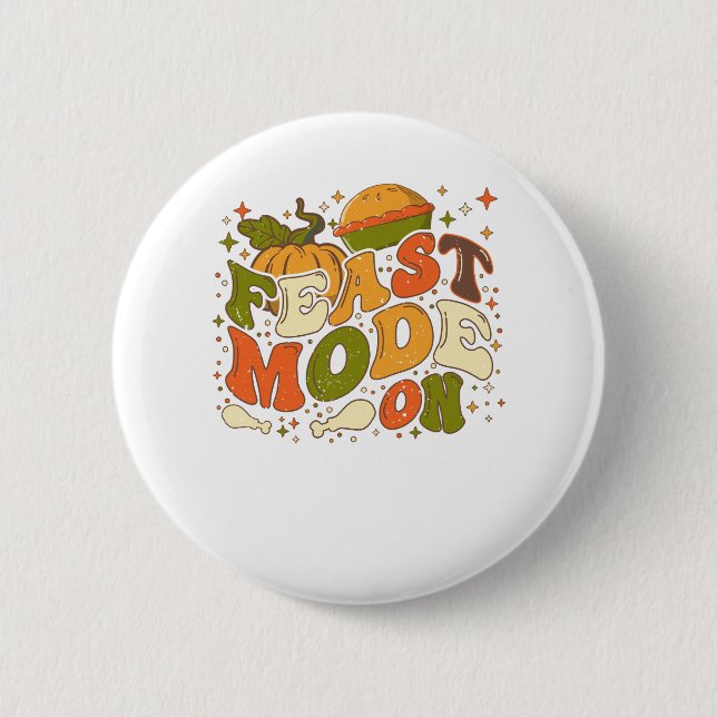 Macaron Rond 5 Cm Mode fête allumé, Costume Thankgiving (Devant)