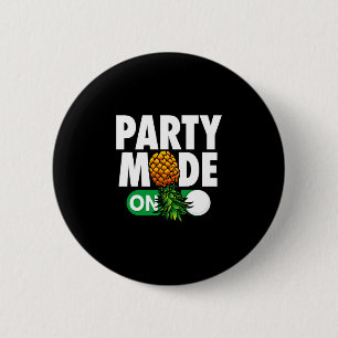 Macaron Rond 5 Cm Mode fête homme sur un ananas à l'envers drôle