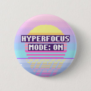 Macaron Rond 5 Cm Mode Hyperfocus : sur le bouton pixel neurodiverge