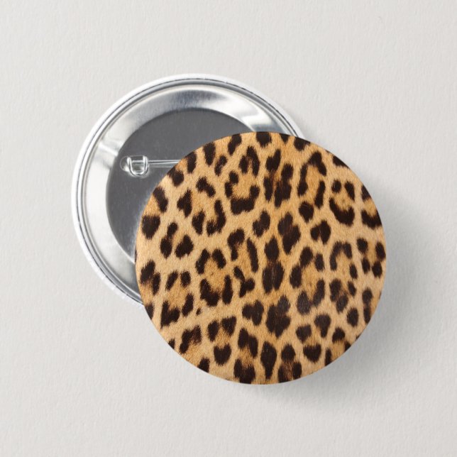 Macaron Rond 5 Cm mode safari tache tache léopard imprimé guépard (Devant & derrière)