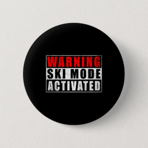 Macaron Rond 5 Cm Mode Ski Avertissement Activé 1